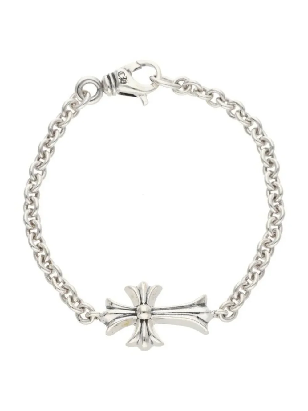 Chrome Hearts Tny CH Tiny CH Cross Chain Silver Bracelet